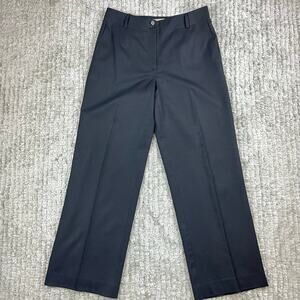 Talbots Women's Size 6 Petite Wool Wide Leg Black Lined Trousers Career Office